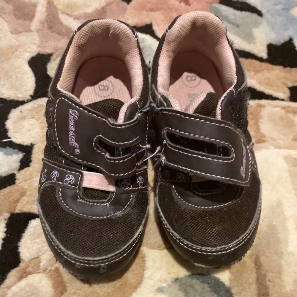 Girls Dream Seek Brown And Pink Sneakers -size 8